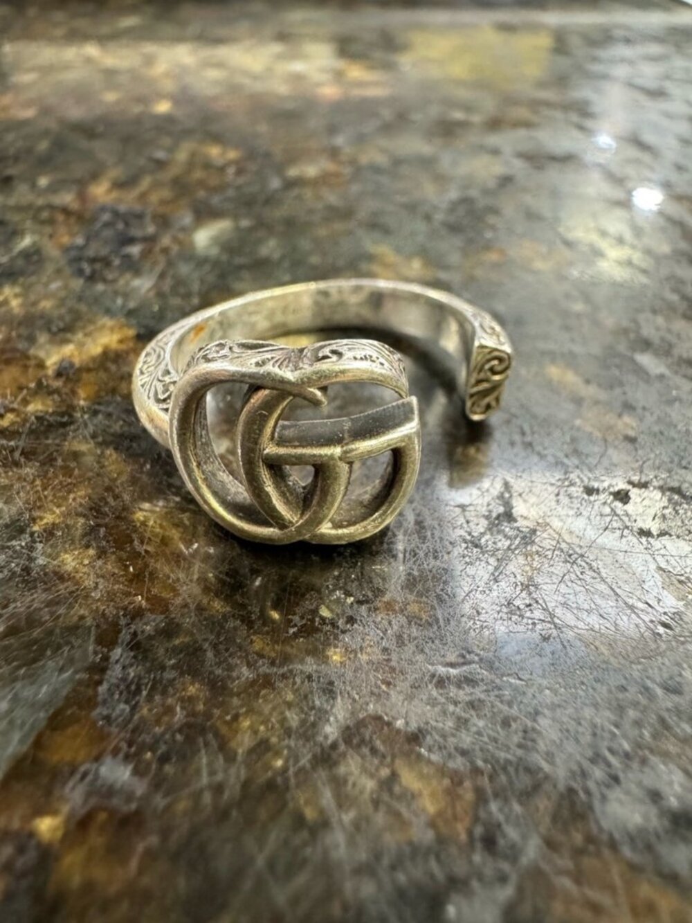 Gucci GG Marmont Key Ring .925 Sterling Silver - Size 9